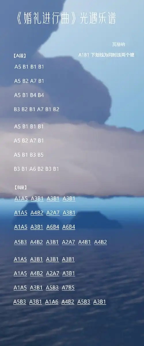 光遇婚礼进行曲怎么弹琴谱乐谱数字简谱分享