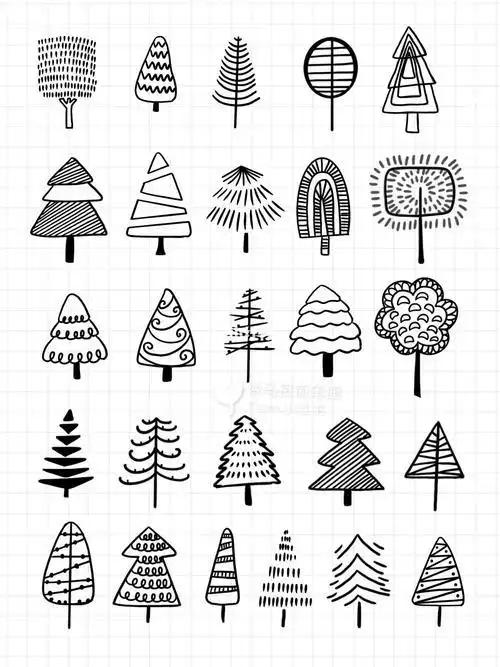 简笔画|各种小树的简单画法树木零基础练习简笔画文化绘画