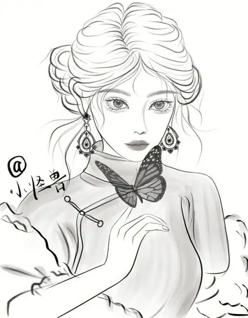 procreate画画旗袍美女线稿打卡