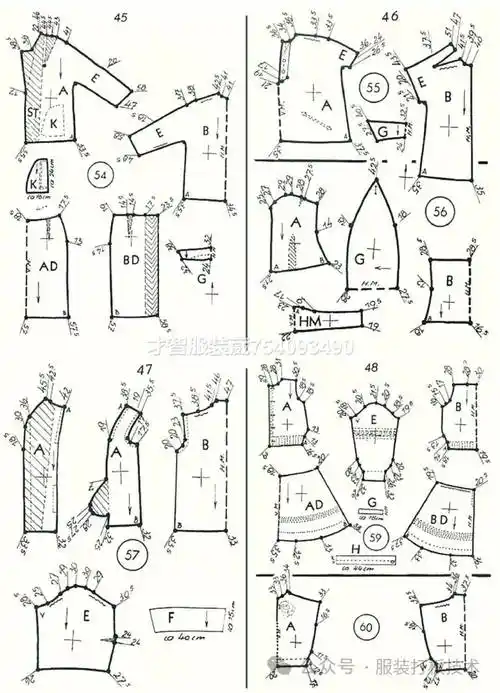 纸样| 30款女装复古风服装制版裁剪纸样图_趋势_合作_星标