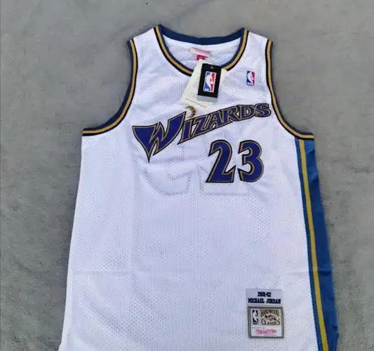 滕讯体育nba旗舰 nba奇才23号复古球衣 洞布速干双层密绣 白色 s