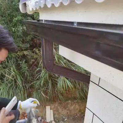 轻钢别墅彩铝檐槽 檐沟水槽 pvc天沟 天津北辰区多款装饰檐口设计