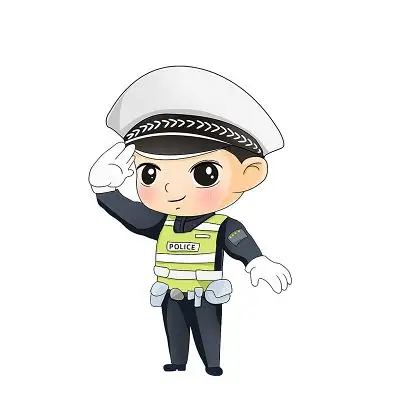 卡通手绘警察素材 交警