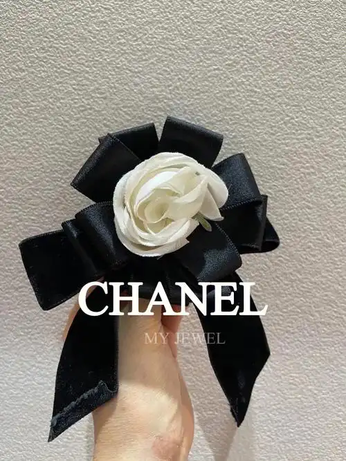 绝美香奈儿山茶花蝴蝶结发饰发夹