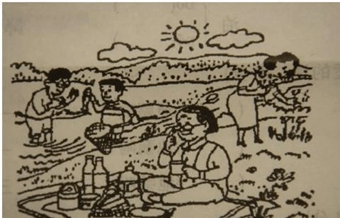 看图写话图片及范文(16):秋游
