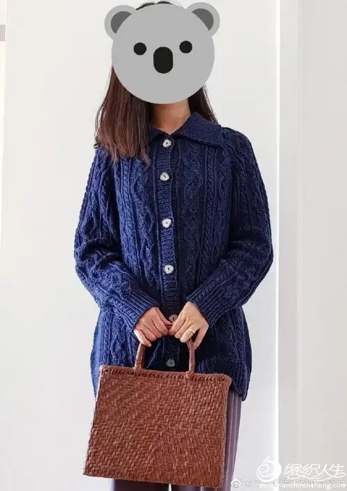 同心锁 棒针中老年插肩麻花开衫毛衣-编织教程-编织人生