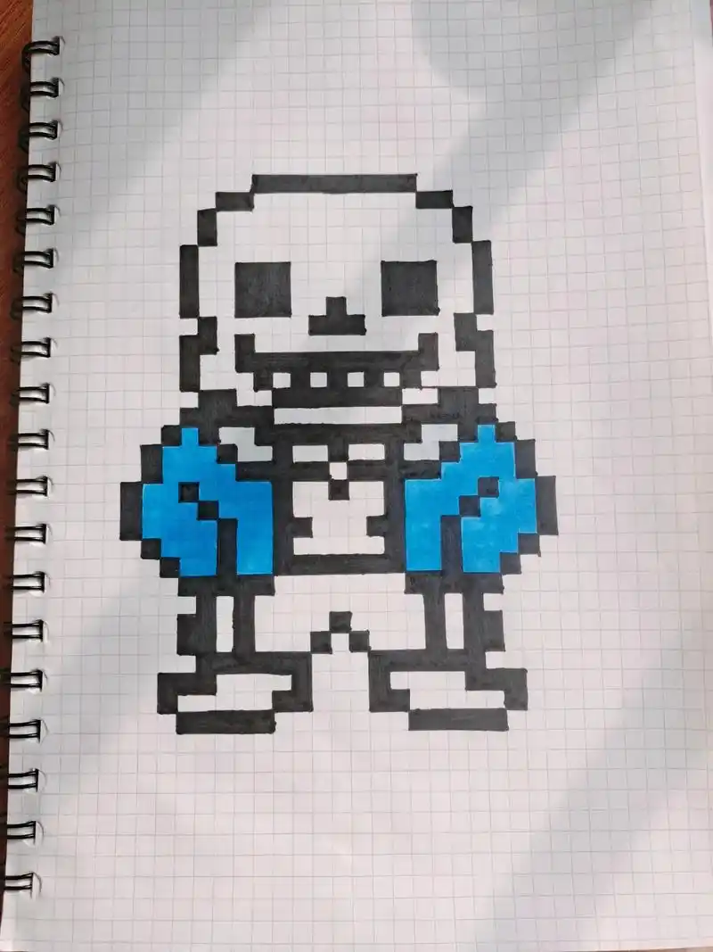 传说中的sans 临摹非原创 #格子画教程 #格子画 #传说 - 抖音