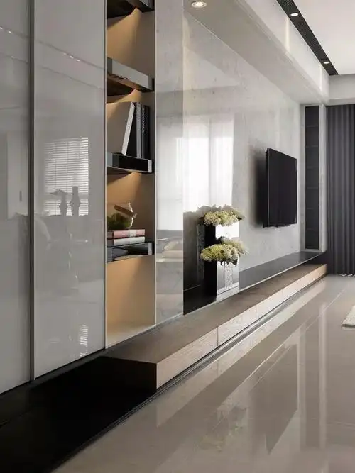 越来越多人电视背景墙这样装简洁又优雅让客厅瞬间高大上