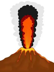 卡通形象的一座火山.eps10照片