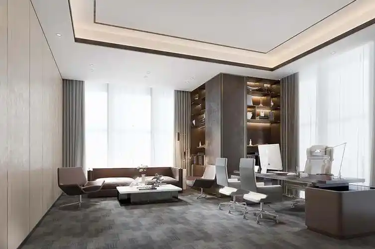 公司董事长办公室装修10平格局设计布置方案