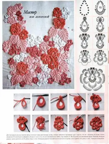 爱尔兰花型----夏天叶子花钩衣