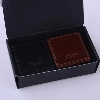 芝宝日本原装zippo烟包两色低调简约精美皮质真皮整盒烟盒