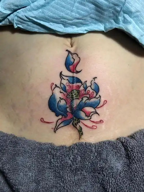 刨腹产疤痕遮盖_纹身图案手稿图片_刘冰的纹身作品集