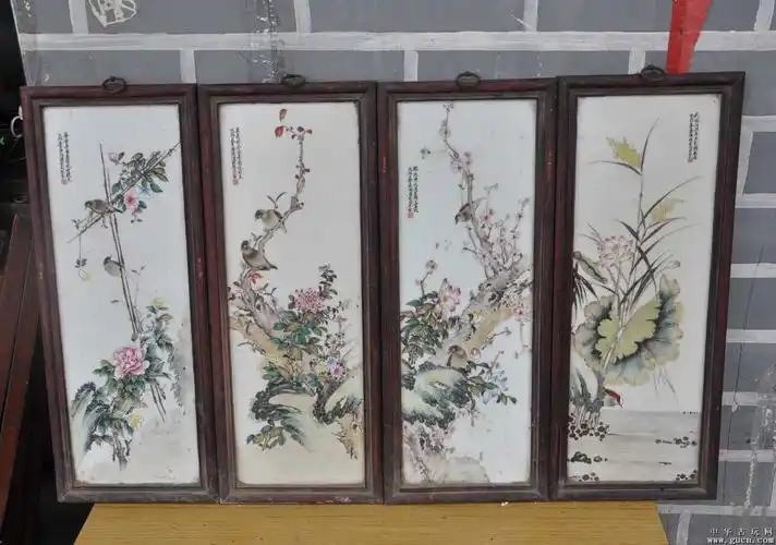 民国珠山八友刘雨岑花鸟瓷板