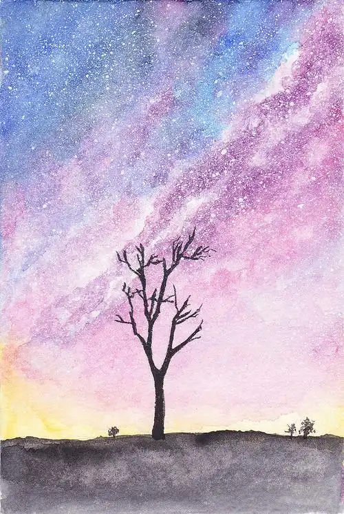 星空水彩画|插画|创作习作|choco_ - 原创作品 - 站酷 (zcool)