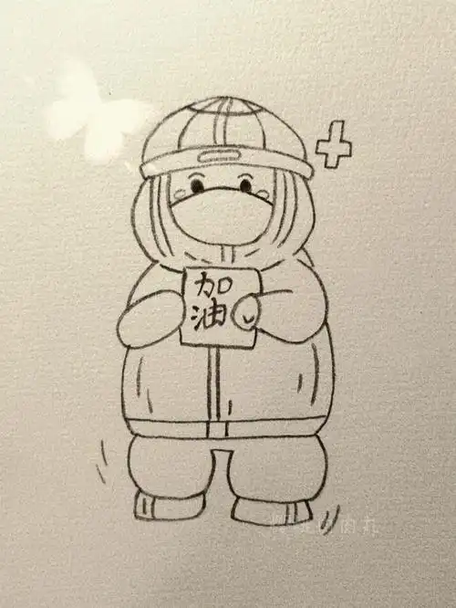 今日简笔画抗疫医护人员内有教程