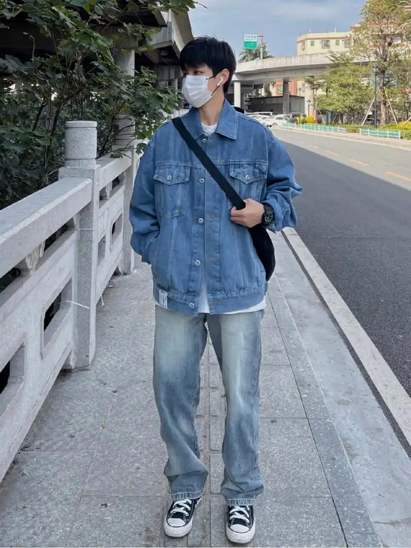 165干净清爽男生穿搭|春季一身基础牛仔搭配 简约基础款牛仔外套搭配