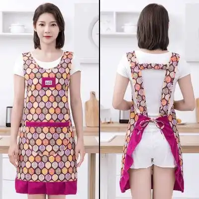 高档田园风棉布围裙家用厨房2022新款韩版女时尚洋气防污无袖围腰