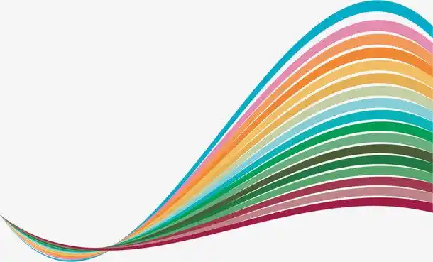 彩色波浪线卡通线条