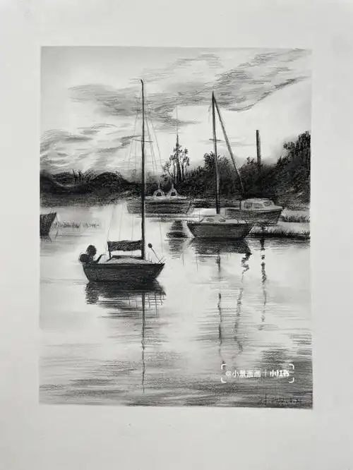 素描风景画基础素描风景画简单风景素描