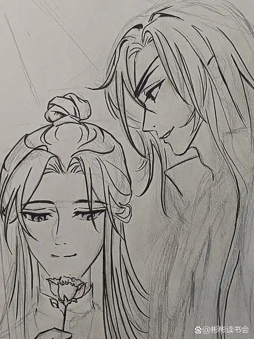 花城谢怜过程图 线稿过程