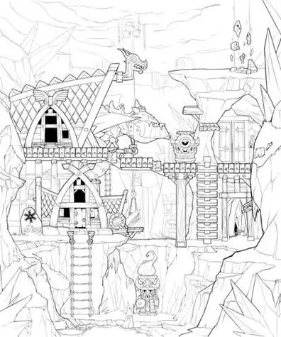 矿洞简笔画儿童简笔画地下王国城市的地下世界简笔画到达机场的简笔画