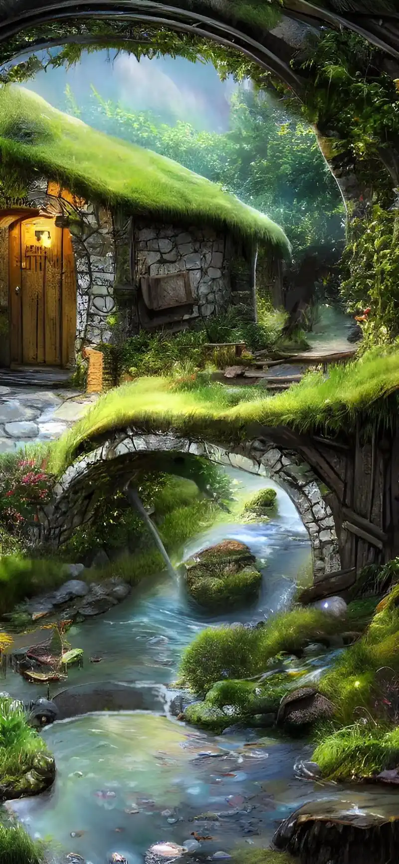 ai绘画 幻境森林#ai壁纸 童话森林小屋护眼壁纸#治愈系 - 抖音