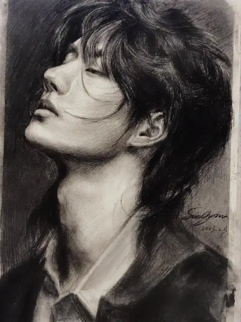 第一张照片写生09王一博  高二的 第一张写生照片.