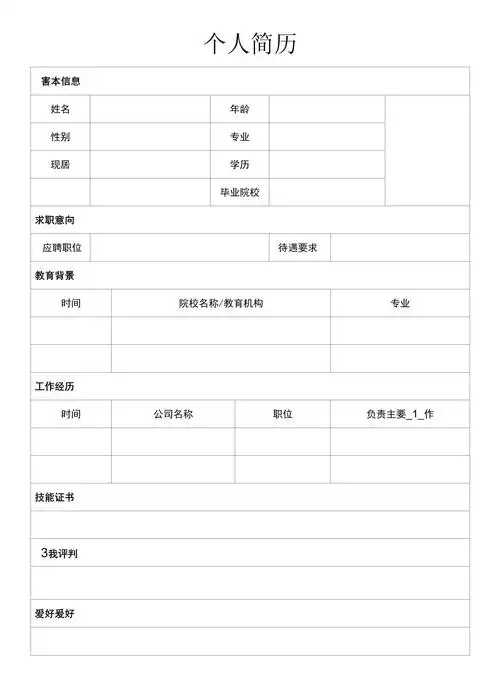 简约表格个人简历模板-05_第1页