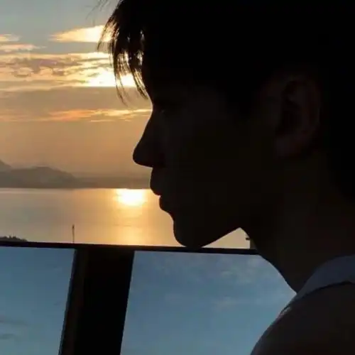 模糊男头像韩版黑白侧颜