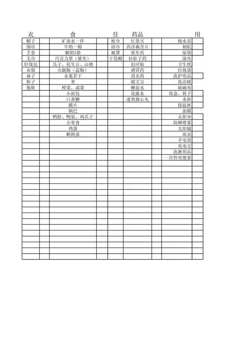 出门必备物品清单_第1页