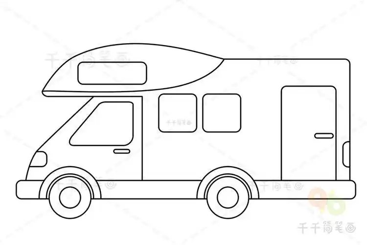 露营车简笔画十八坐房车的简笔画简笔画消房车