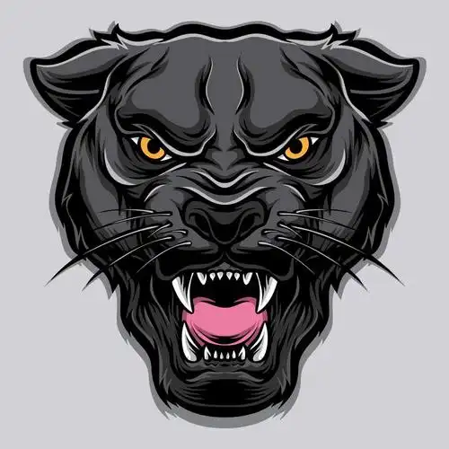 手绘风格卡通黑豹猛兽头像图片免抠素材