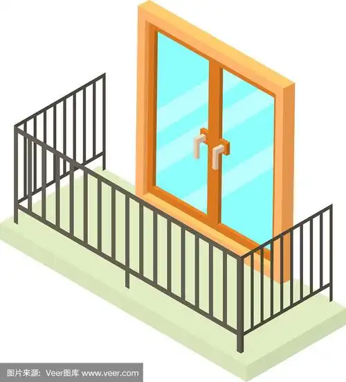 阳台图标等距3d风格