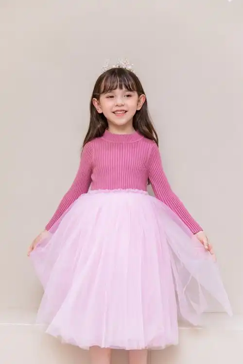 女童秋装洋气连衣裙宝宝4五5六6七7八九岁小女孩毛衣儿童公主裙子