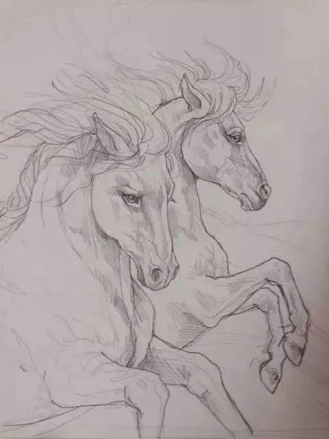 一骑绝尘的素描功底最英俊潇洒的马儿