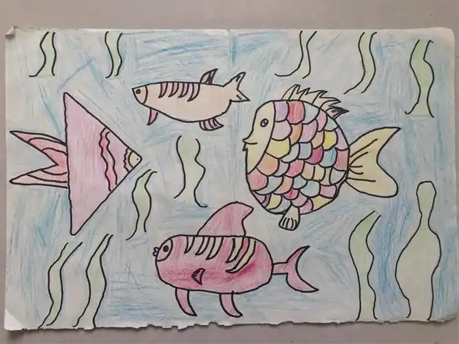 二年级下学期美术课绘画成果