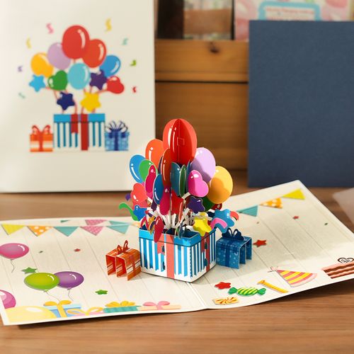 生日贺卡立体3d高级感情侣送男女朋友闺蜜ins风生日祝福小卡片