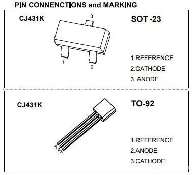 cj431 sot-23 长电贴片稳压三极管型号如何识别