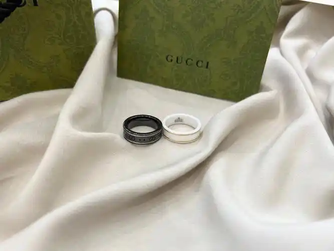 gucci古驰lcon系列双g陶瓷戒指