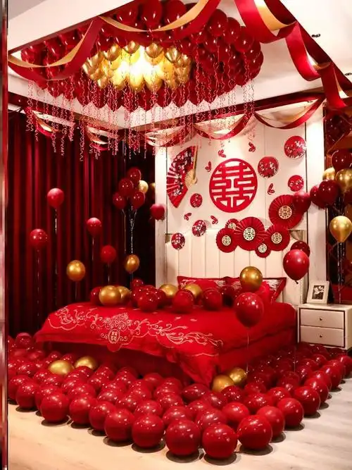 婚房布置中式创意浪漫女方婚礼套装结婚简约喜庆全屋