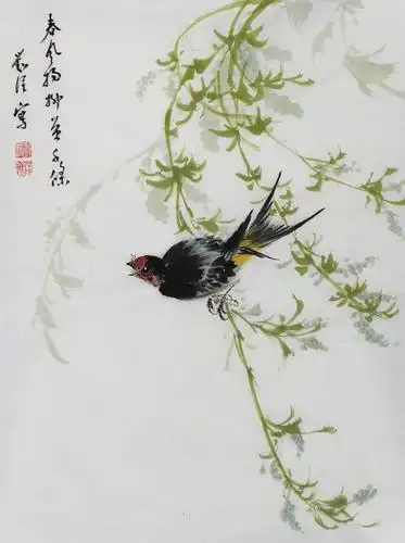 刘阔国画花鸟作品赏析:简洁清新,笔墨灵动