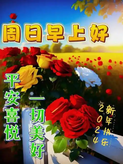 最新周日早安祝福表情包图片带字带问候语录,周末愉快,幸福安康!