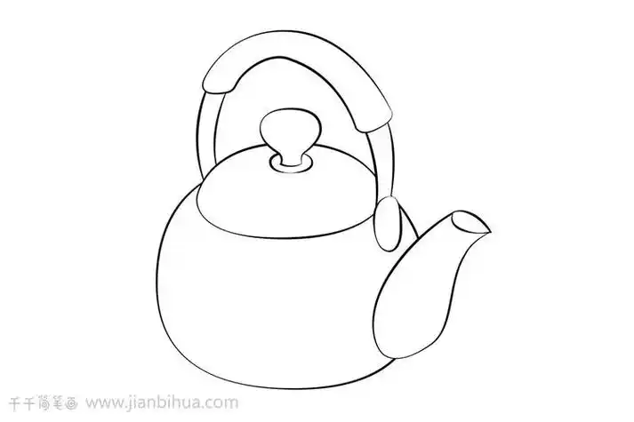水壶简笔画教程生活用品简笔画