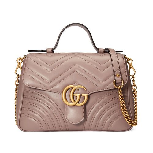 gucci古驰ggmarmont系列女士粉色牛皮通用款女包