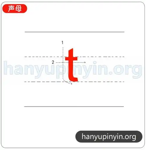 拼音t的笔顺怎么写_有几笔_声母表_汉语拼音网(手机版)