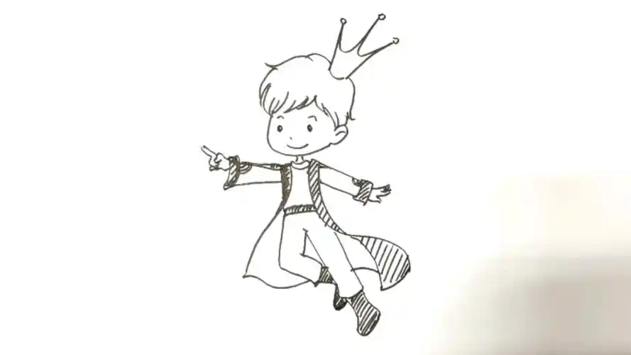 小王子简笔画,儿童卡通漫画,手账