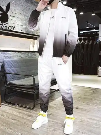 花花公子成熟风男装套装秋季韩版休闲时尚潮流一套搭配帅气三件套型男