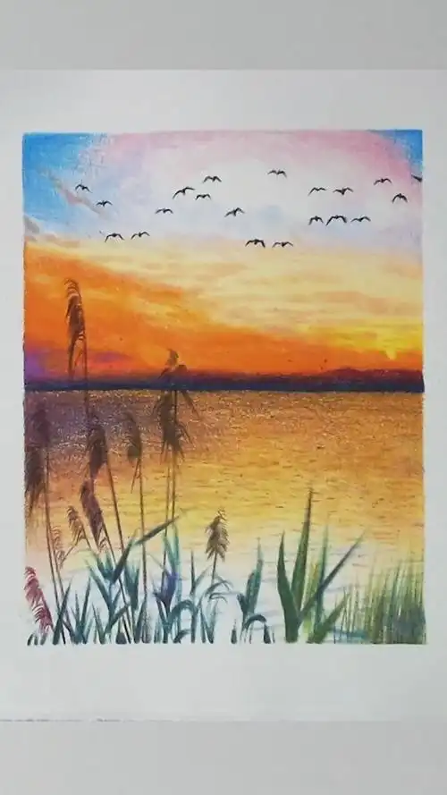 教你用彩铅画出这么唯美的风景画超详细