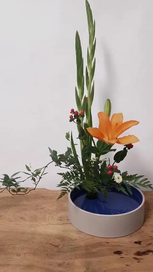 中式盘花,插花教学,创意插花,享受美好生活